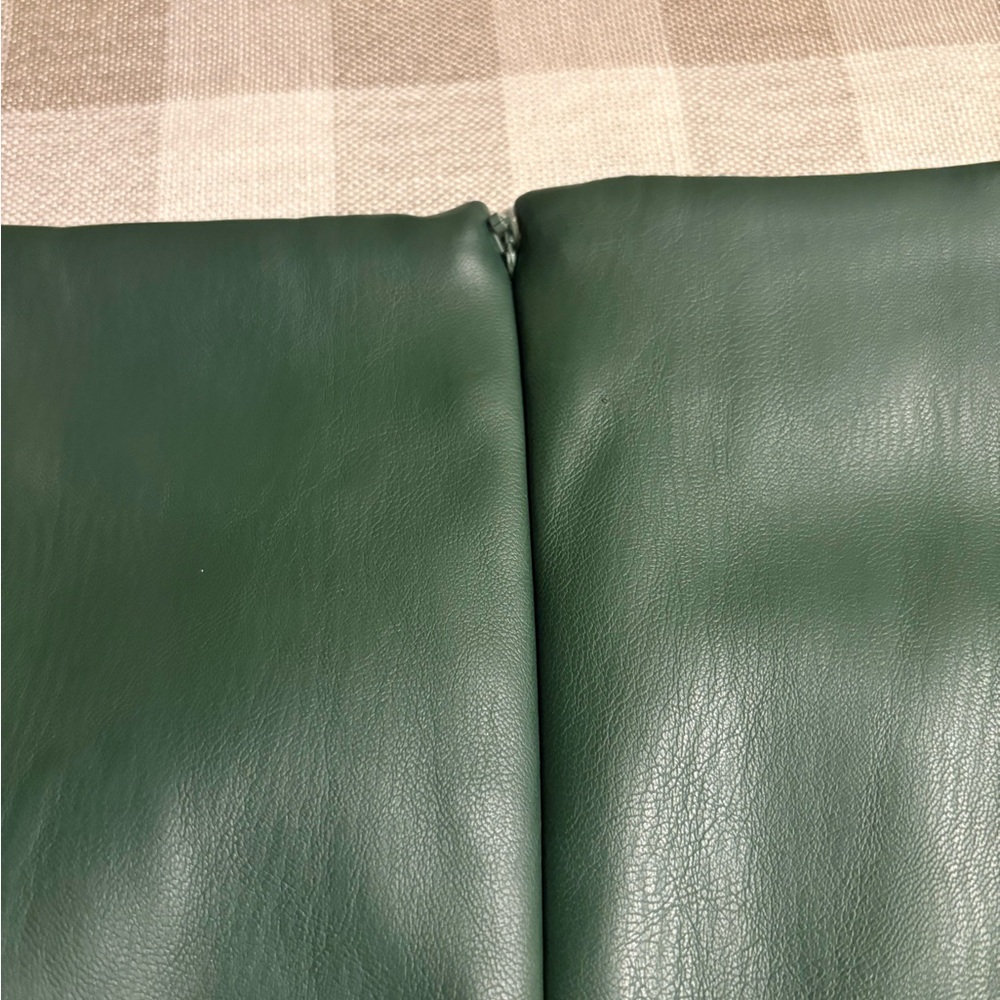 Anthropologie Faux Leather Dark Green Mini Skirt - Picture 8 of 12